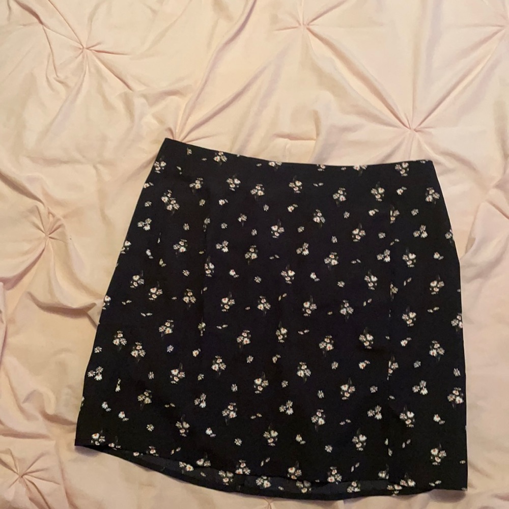 Black floral skirt